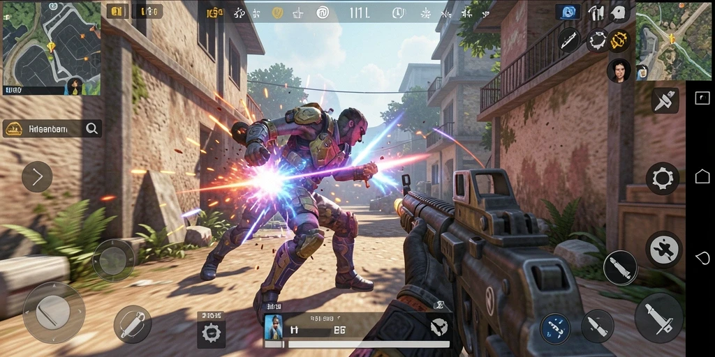 Screenshot aksi mendebarkan dari gameplay TPS 116X yang intens.