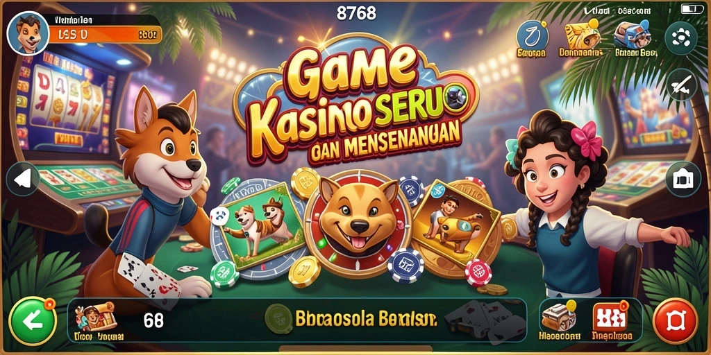 Tampilan menarik gameplay kasino di 8768 dengan berbagai permainan seru.