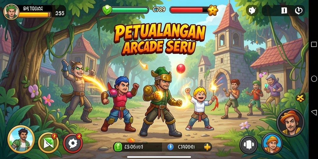 Tampilan gameplay C789 yang penuh warna dan mendebarkan.