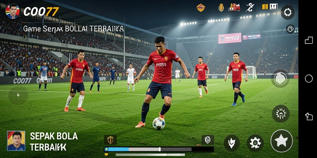 Tampilan gameplay seru dalam game sepak bola COO77.