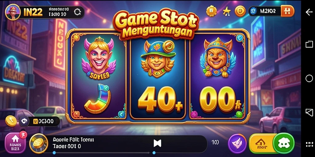 Tampilan gameplay Slot IN22 yang seru dan penuh warna.
