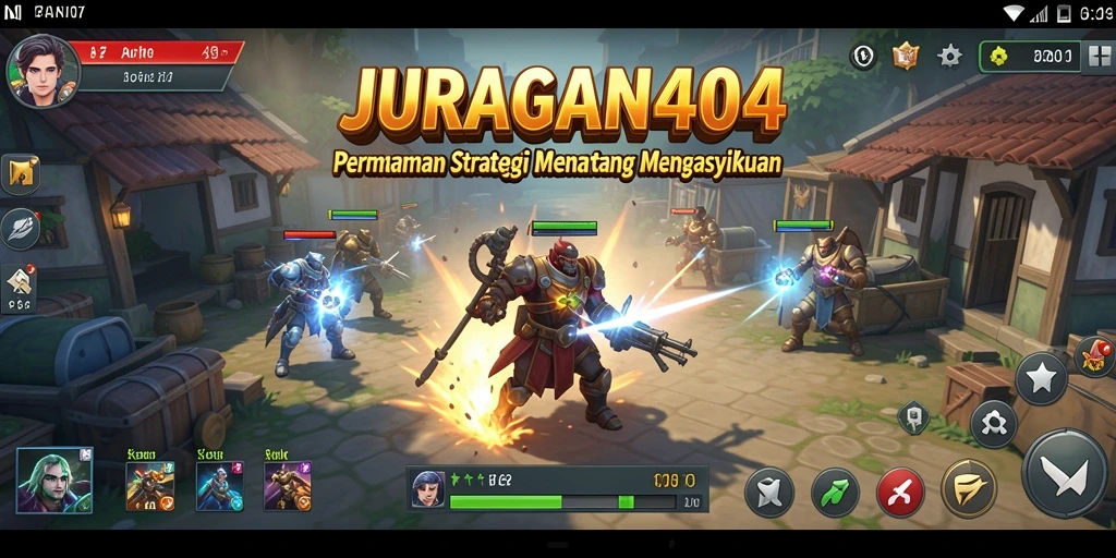 Tampilan gameplay menegangkan dari JURAGAN404 dengan aksi strategi yang dinamis.