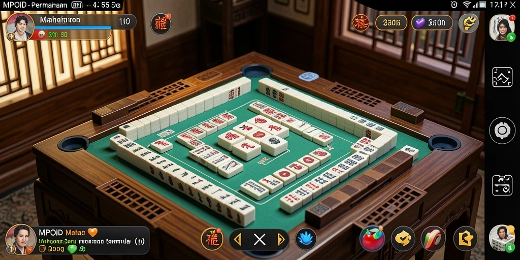 Tampilan gameplay Mahjong yang menegangkan dan seru di MPOID.