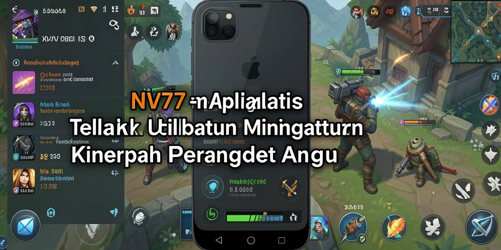 Screenshot tampilan antarmuka utama NV77 menampilkan fitur optimasi.
