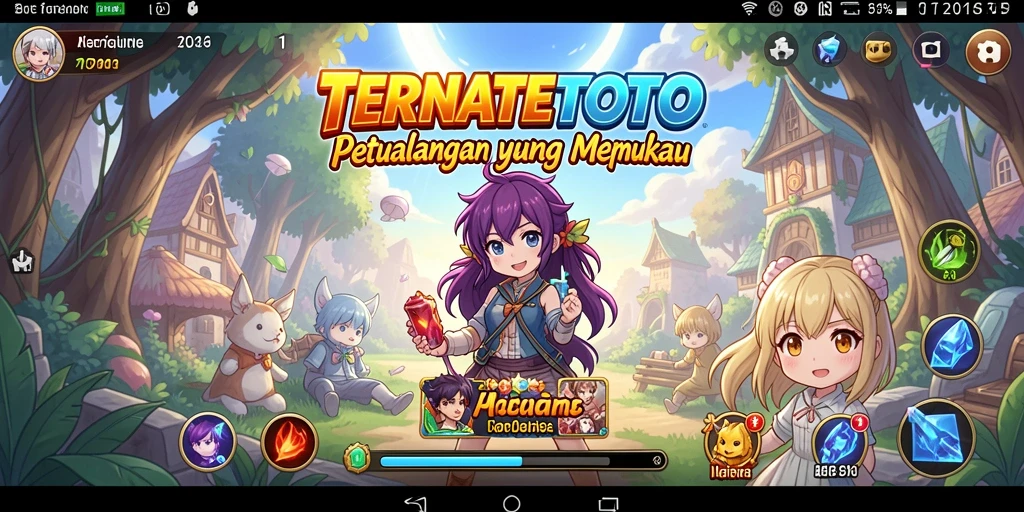 Tampilan gameplay mendebarkan dari TERNATETOTO dengan karakter anime.